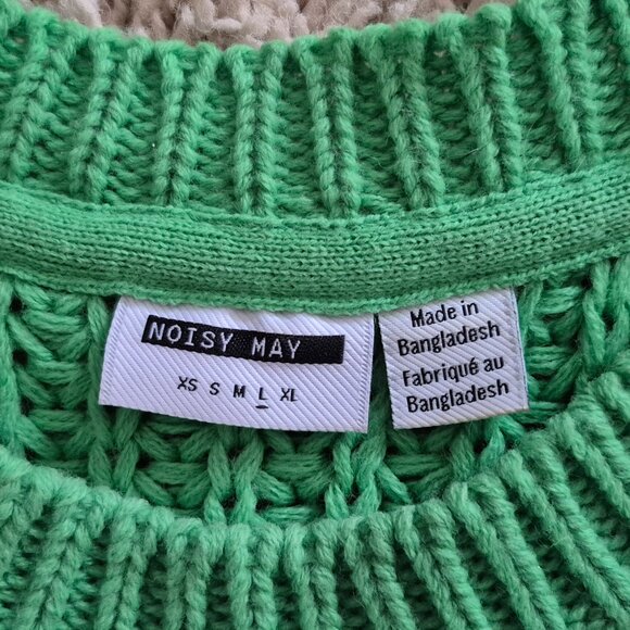 Noisy May Chunky Knit Green Sweater - Picture 3 of 5
